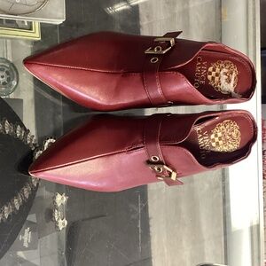 Red leather Vince Camuto heels